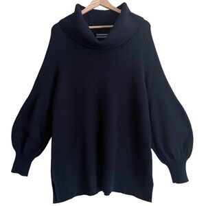 ANTHROPOLOGIE Relaxed Fit Cozy Slouchy Cowl Neck Balloon Sleeves Sweater Size M